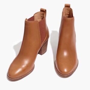 Madewell Regan Brown Leather Ankle Boots Pre-Owned